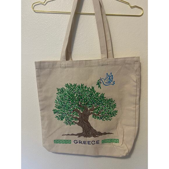 Greece Olive Tree Canvas Tote Bag - NEW with Tags - Picture 2 of 4